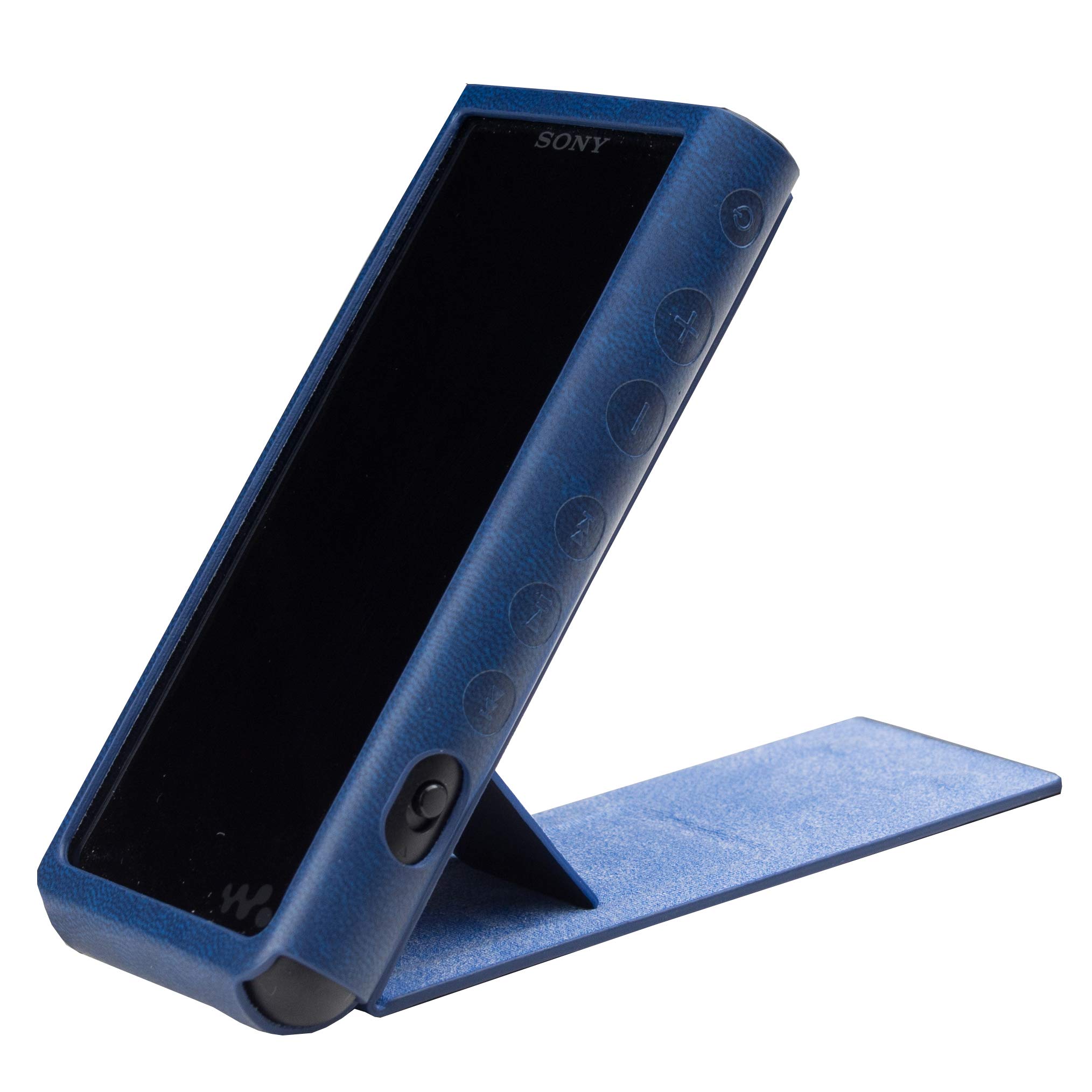 For Sony NW-ZX507 / ZX505 / ZX500, Hand Crafted MITER CASE Cover [ Patented Stand Case for Sony Walkman ZX507 ] (Navy)