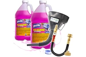 My Garden Pool Splash RV & Marine -50°F Antifreeze 2 Gallon Set Flexible Plastic Funnel Spout and Sprinkler Blowout Adapter, Shut Off Valve - for Winterizing RV, Camper, Boat, Motorhome Systems