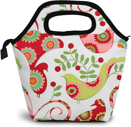 Lunch christmas boxes box Amazon.com - Christmas Pretty Bird Santa Red Polyester Lunch Bag Insulated Lunch Box Tote for