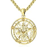 Eusense Tetragrammaton Nudo De Bruja Plata 925 Original Lilith Necklace Triple Moon Goddess Necklace Witches Knot Necklace Moon Phase Necklace 925 Sterling Silver Pendant Witchy Jewelry for Women Men