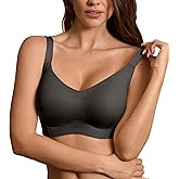 DEANGELMON Seamless Wireless Bras for Large Bust Women No Underwire Full Coverage T-Shirt Bra Comfort V Neck Everyday Bras