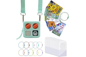 Silicone Cover for Yoto Mini with Card Rings and Tabs Set, Protective Adventure Jacket with Shoulder Strap, 200 Tabs and 10 L