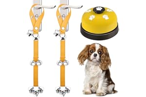 JIMEJV 3 Pack Dog Doorbells, Pet Training Bells for Go Outside Potty Training and Communication Device Large Loud Dog Bell Cat Puppy Interactive Toys Adjustable Strap Door Bell (Yellow)