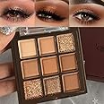 AMY'S DIARY Rose Gold Dark Brown Colorful neutral Eyeshadow Palette Makeup,9Color Matte Shimmer Natural Smokey Eye Eyeshadow palettes Highly Pigmented Neutral Long Lasting Waterproof
