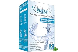 Retainer Cleaner Tablets - 120 Tablets 4 Month Retainer Fresh - Retainer Cleaning Tablets, Mouth Guard Cleaner, Denture Cleaner, Aligner Cleaner, Brite Retainer Tablets