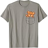 Teddy Bear in Breast Pocket Funny Cute Bears Men Women Kids T-Shirt