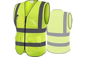 TRACE KASA Reflective Safety Vest: High Visibility Construction Vest Yellow S-XXL