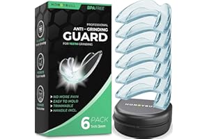 HONEYBULL Anti Grinding Guard Set for Light Grinding, Comfortable Custom Mouth Guard for Nighttime Teeth Grinding (6 Pack - T