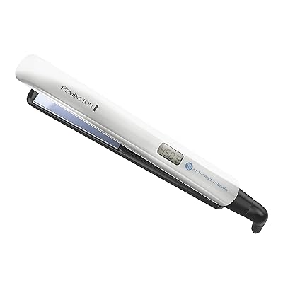 Remington 8510 Anti Frizz Therapy Hair Straightener, 1 inch Ceramic Flat Iron with Digital Controls, White