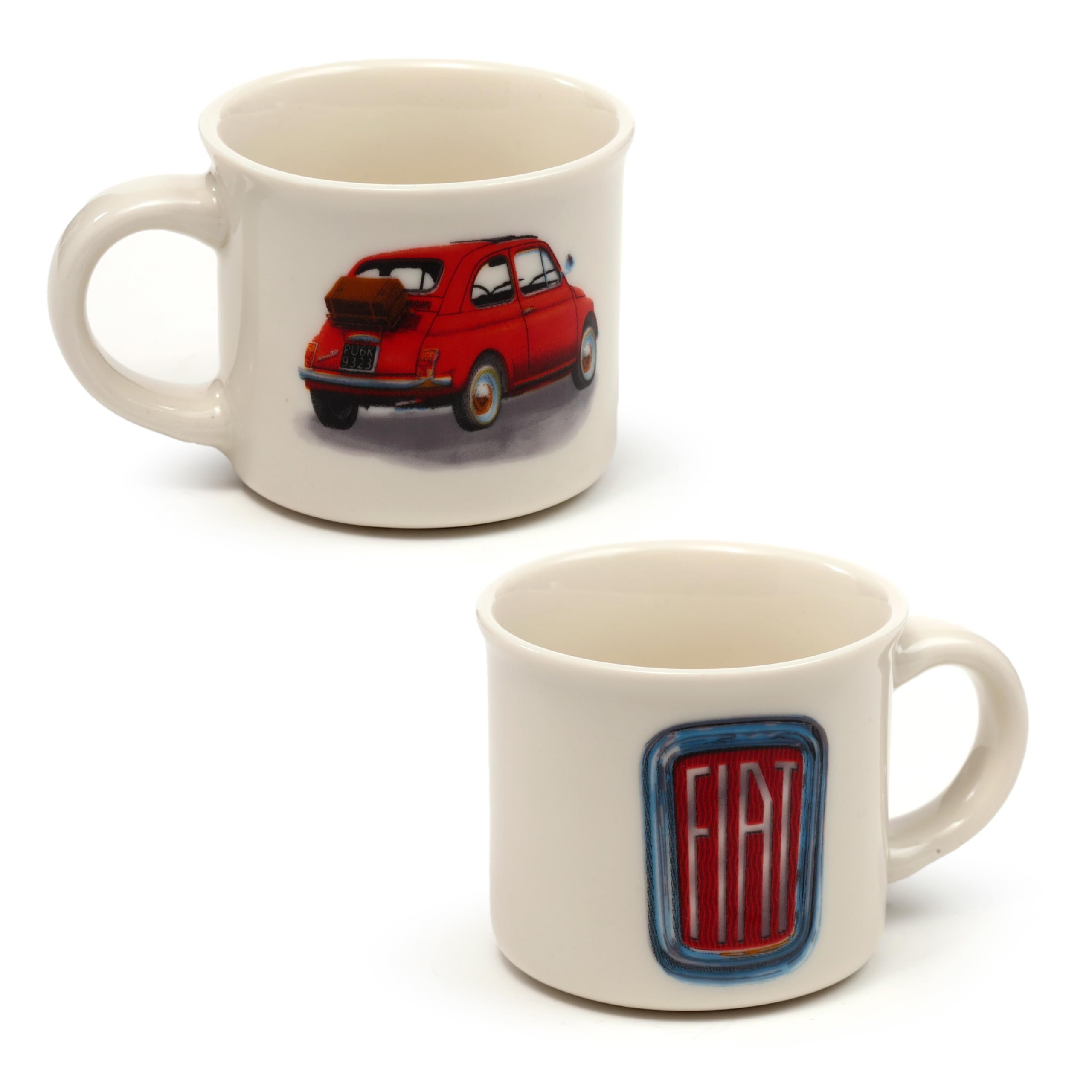 Puckator Fiat 500 Set of 2 Porcelain Espresso Cups