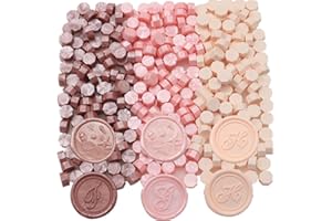 ONWINPOR 300Pcs Wax Seal Beads, Pink Mix Sealing Wax Beads for Wax Seal Stamp, Pearl Pink Wax Seal Beads Set with 3 Colors Rose Gold Wax Sealing Perfect for Gift Sealing, Letter Wax Sealing (Pink Mix)