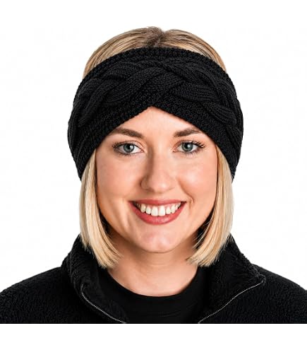 Amazon.com: portolano 100% Cashmere Headband in Cable Design  display picture 1