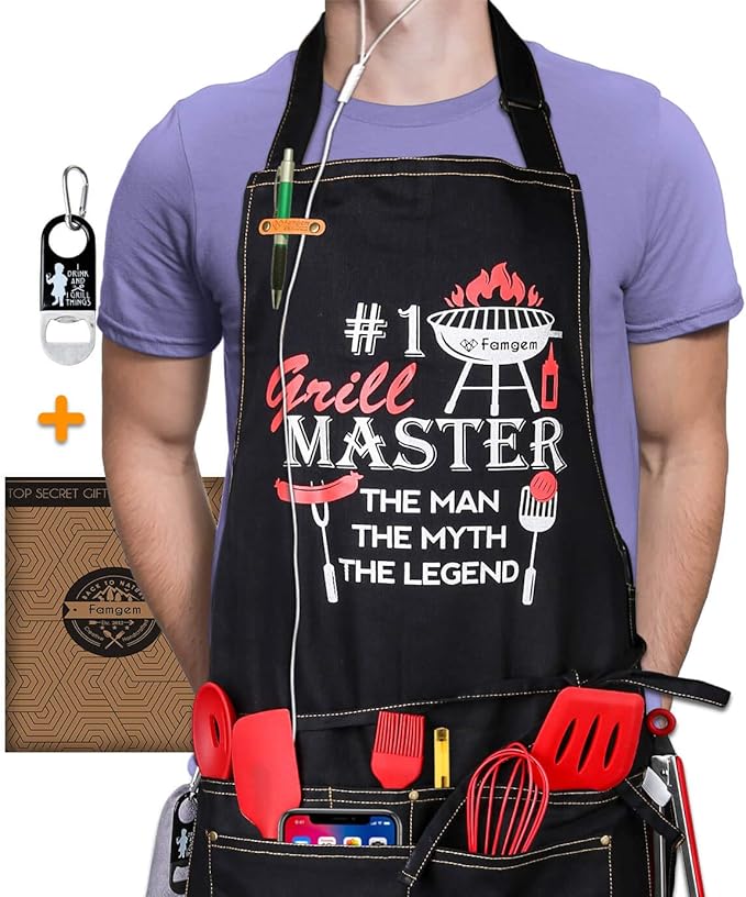 Grilling Aprons Grill Master for Mens Professional Grade BBQ Chef