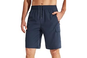 Libin Men's Hiking Cargo Shorts Lightweight Quick Dry Athletic Casual Shorts for Golf Outdoor Active Zipper Pockets