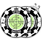 DESELL Golf Green Reader, 2 Pack Golf Ball Marker Hat Clip with High Precision Horizontal Bubble, Putting Training Aid Golf Accessories Tool Gift for Men Women