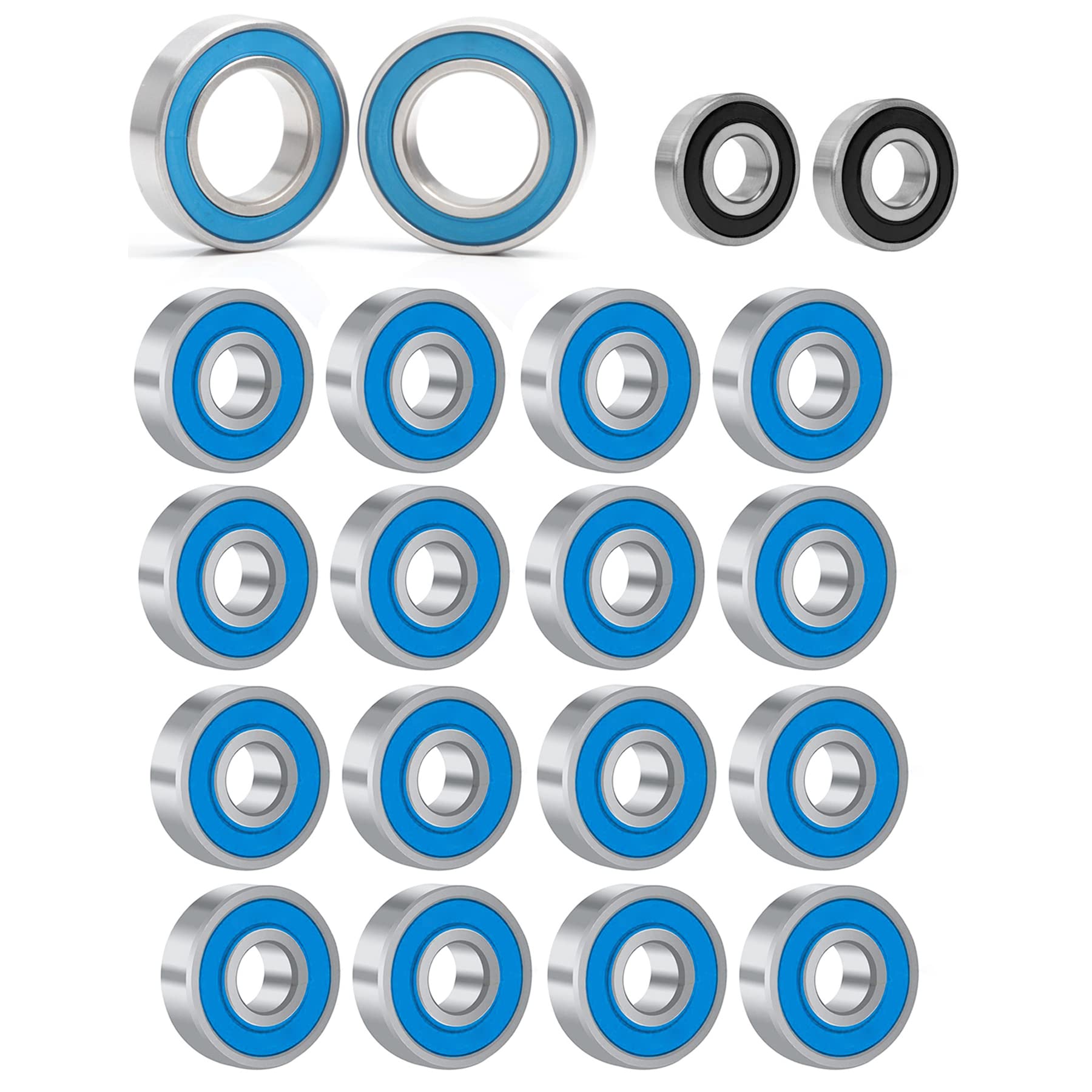 Photo 1 of 20pcs SCX24 Rubber Sealed Bearings Set, Steel Ball Bearing Set for Axial SCX24 90081 AXI00001 AXI00002 AXI00004 AXI00005 AXI00006 1/24 RC Crawler Car Upgrade Parts