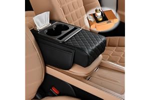 Multifunctional PU Leather Car Armrest Box Mat, Car Cup Tissue Holder Arm Rest Storage Box, Car Accessories Interior Organize
