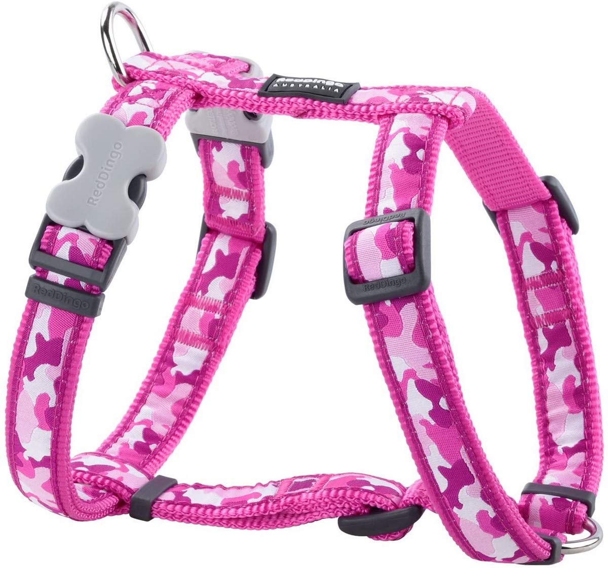 Red Dingo Classic Dog Harness Design, Camouflage Hot Pink, Small 15mm