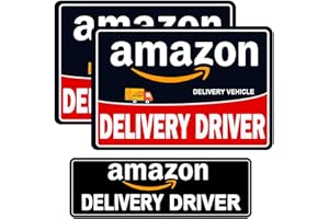 NIMONA Delivery Driver Magnet for Car - 3-Pack Caution Frequent Stops Removable Set - Reflective Magnetic Car Door Sign - Weather-Resistant 11.8 x 4 Inch (Red-Black 3 Pcs)
