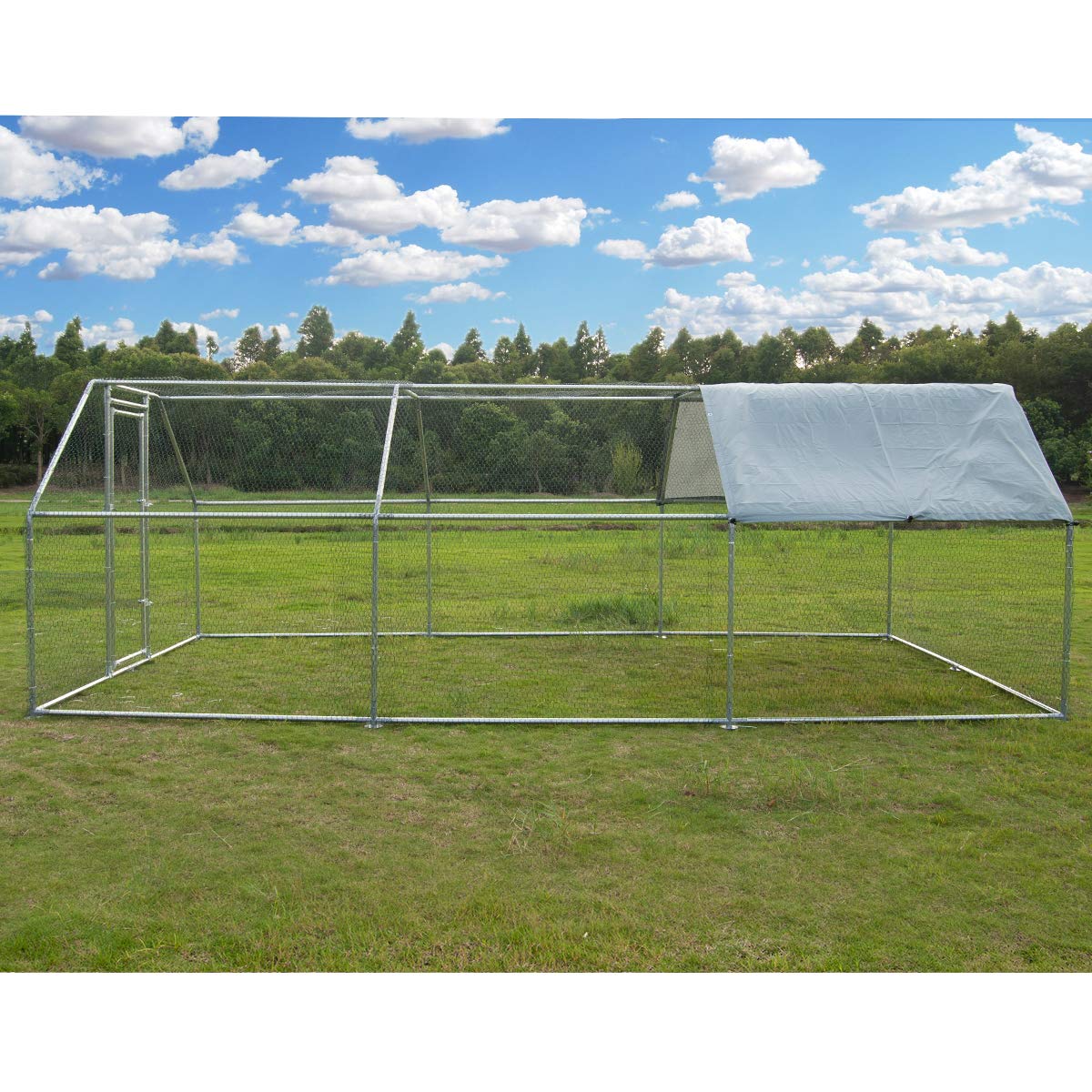 Large Metal Chicken Coop Walkin Poultry Cage Hen Run House Rabbits