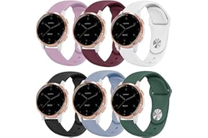 GALSOR 6 Pack Silicone Watch Bands for Garmin Vivoactive 4S / Venu 3S / Venu 2S/ Vivomove 3S, Soft Sport 18mm Quick Release Waterproof Replacement Wristband Strap for Garmin Forerunner 255s/265s