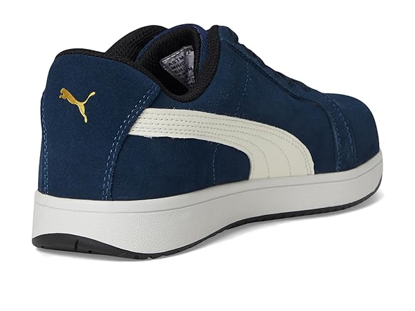PUMA SAFETY ICONIC SUEDE LOW MEN’S SAFETY SHOES, COMPOSITE TOE, ELECTRICAL HAZARD PROTECTION, SLIP RESISTANT, NAVY, SIZE M8.5 (640025-08.5-300)