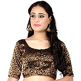 Chandrakala Banarasi Blouses for Women Sarees,Readymade (B181-P)