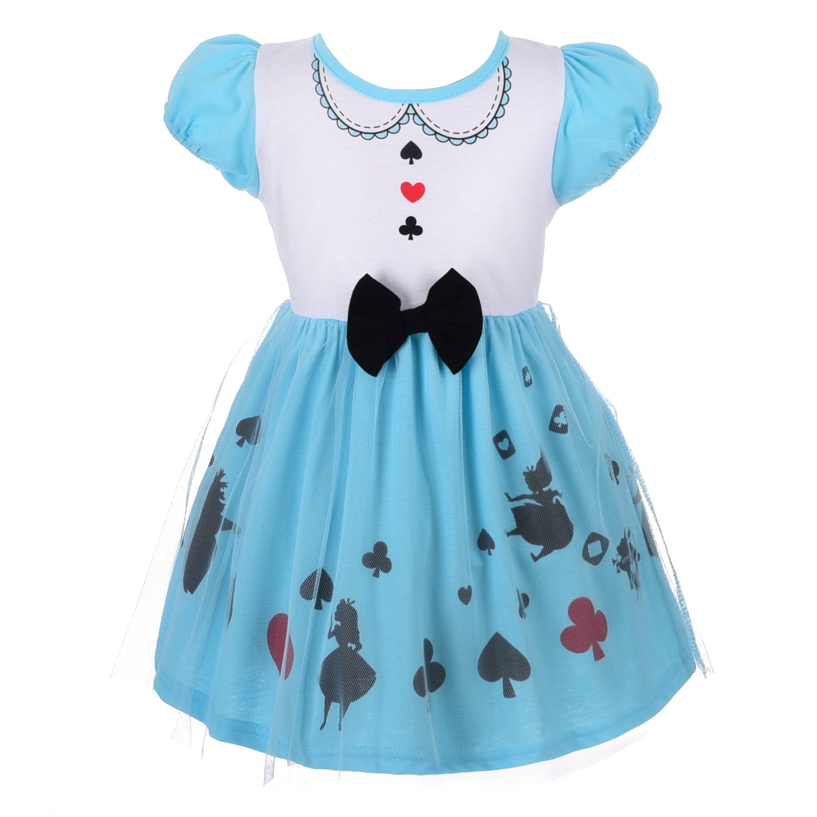 Lito Angels Alice in Wonderland Princess Fancy Dress Up Costume Cotton Outfits for Kids Girls Age 3-4 Years