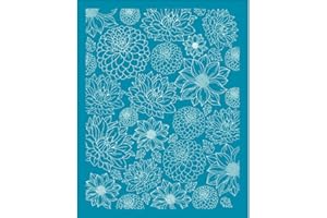 OLYCRAFT 4x5 Inch Dahlias Flower Silk Screen Stencils for Polymer Clay Jewelry Making