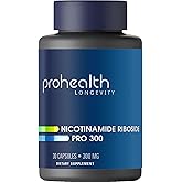 ProHealth Nicotinamide Riboside Pro 300. 300mg NR (as NR Hydrogen Malate) Plus 100mg Trimethylglycine (TMG) Supplement Boosts NAD+ 30 Servings
