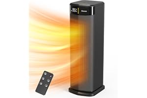 BREEZOME Space Heater for Indoor Use, 1500W Fast Heating Electric Heater with Thermostat, 90°Oscillating PTC Ceramic Heater with Remote, 24H Timer Portable Room Heater for Home Office Bedroom