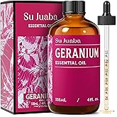 SU JUABA Geranium Essential Oil 4 Oz, 100% Pure & Natural Aromatherapy Oil for Diffuser, Skin Care, Hair & Massage - 118ML