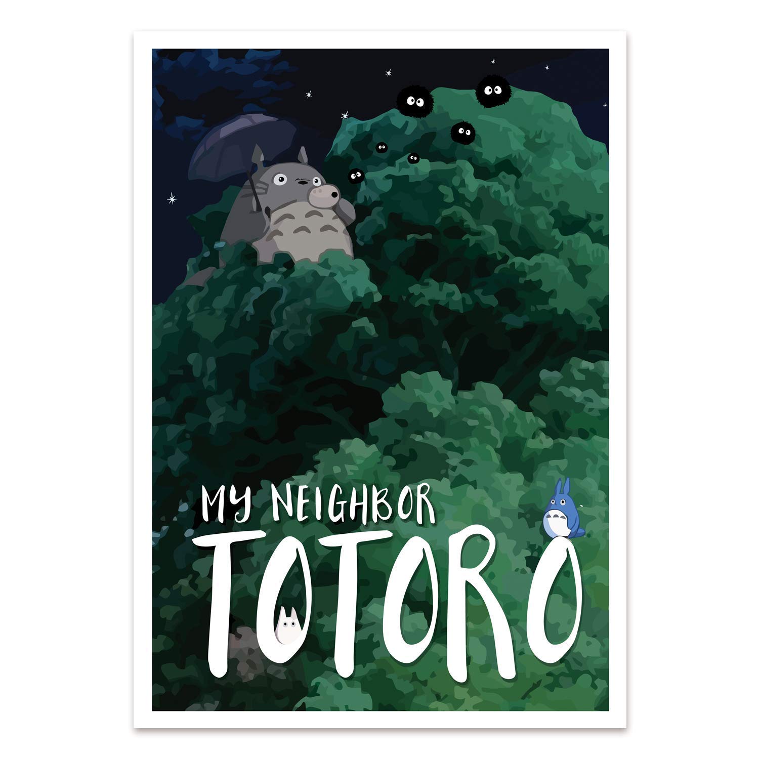 My Neighbor Totoro A4 Print Poster, Studio Ghibli, Movie, Abstract