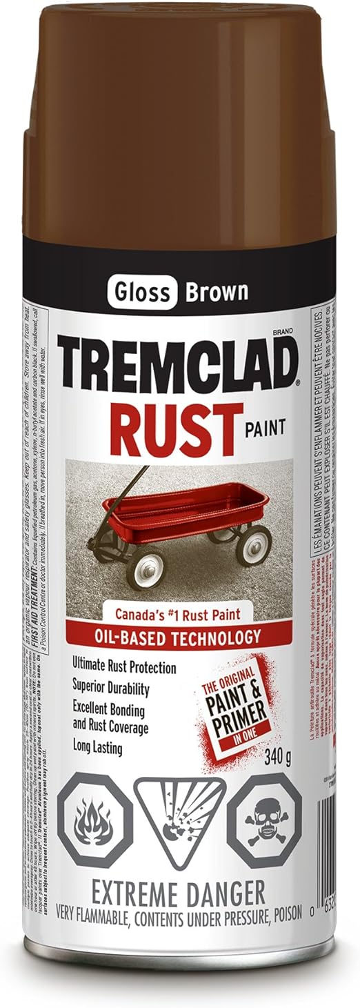 Tremclad Rust Paint in Brown, 340g, Spray Paint Amazon Canada