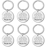 6Pcs Thank You Keychain Coworker Appreciation Jewelry Thank You Gifts for Teacher Coach Nurses Employee Social Worker Therapists Inspirational Jewelry Christmas Birthday Anniversary Retirement Gifts