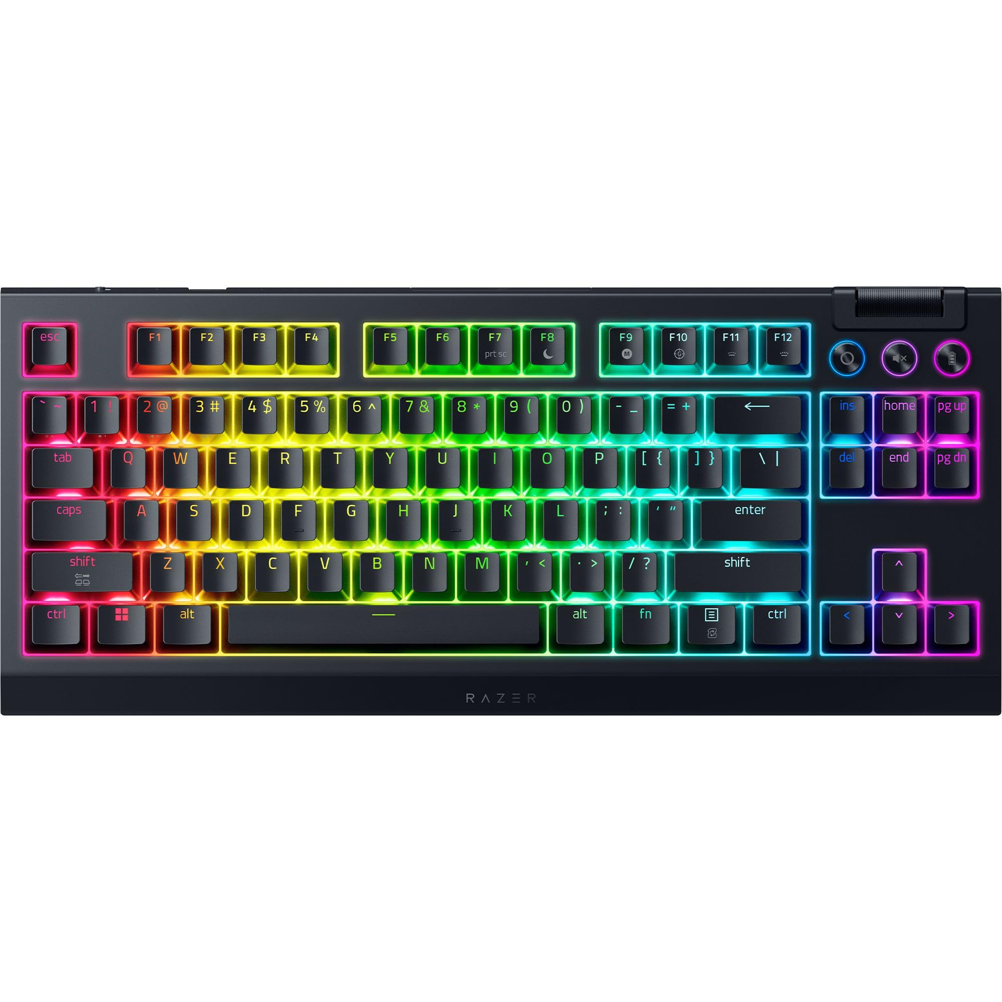 Photo 1 of ** DIFFERENT MODEL RZ03-0143 / NO ACCESSORIES **  Razer BlackWidow V4 TKL HyperSpeed Wireless Hot Swappable Gaming Keyboard: Orange Tactile Switches - Wireless & Bluetooth - Multi-Function Roller & Control Buttons - Chroma RGB - Long Battery Life