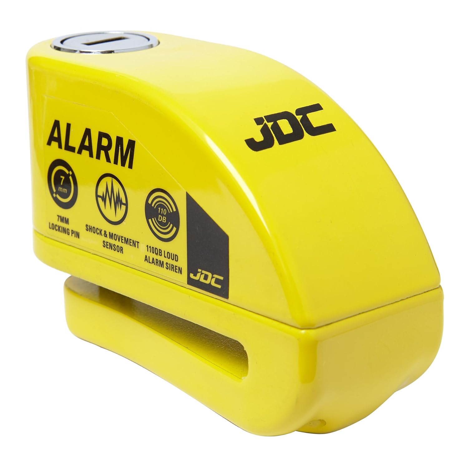 JDC Moto Motocicleta Bloqueo de Disco con ALARMA – JAWS Amarillo