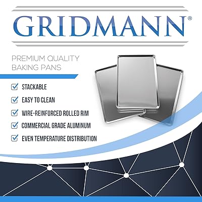 Buy Gridmann 13 X 18 Commercial Grade Aluminum Cookie Sheet Baking Tray Jelly Roll Pan Half Sheet 12 Pans Online In Turkey B01fik54zw