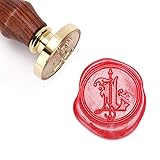 Mceal Wax Seal Stamp, Brass Seal with Wooden