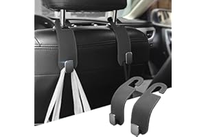 GZSH 2 PCS Car Seat Headrest Hooks Purse Hook for Car Leather Car Seat Hooks for Universal Vehicle Hanger Storage Organizer Car Headrest Hook Car Bag Hooks for Purse, Bags etc |Add Car Extra Space| Grey