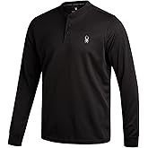 Spyder Mens Henley Shirt - Lightweight Quick Dry Moisture Wicking Long Sleeve Athletic Performance Shirts for Men