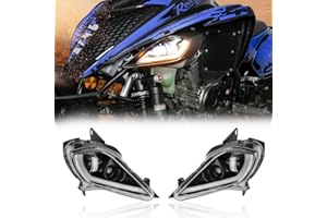 KEMIMOTO LED Headlights With Low Beam, Daytime Light, Turn Signal Compatible With Raptor 350 450 700, YFZ 450 450R 450X, Wolverine 350 - Replacement for TG-84310-03-00 5TG-84110-03-00 (2PCS)