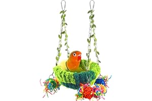 KATUMO Bird Nest, Conure Breeding Bed Parrotlet Snuggle Nest Lovebird Bed Bird Swing Bed for Small Birds, Size Small