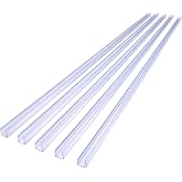 DELight 39" Plastic U Channel System 5PCS Clear PVC Universal LED Track | Mounting Holder Accessories for 9/16" Neon Flex Strip Light Outdoor Indoor