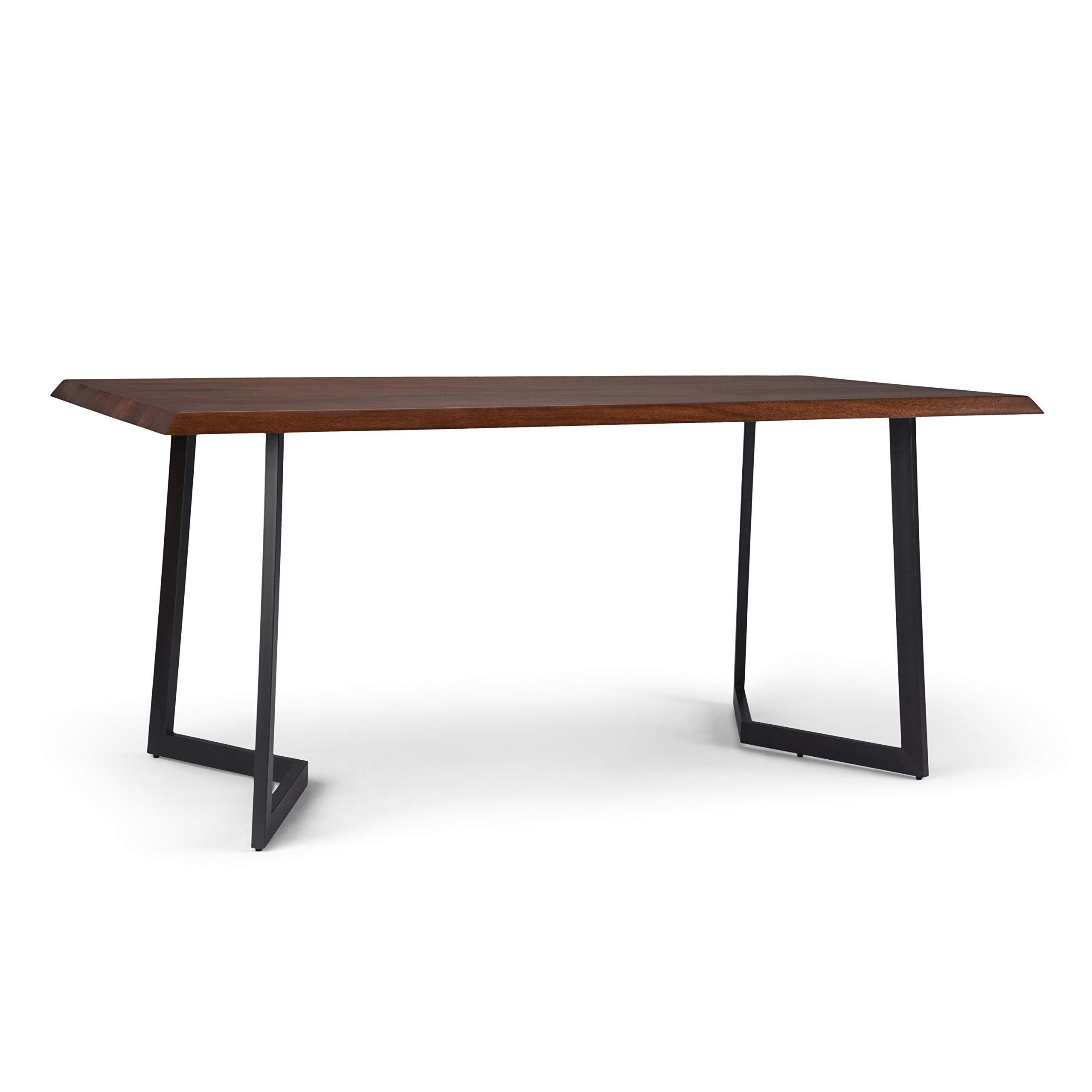 SIMPLIHOME Watkins Dining Table, Solid Mango Wood Tabletop in Dark ...