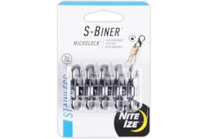 Nite Ize S-Biner MicroLock Stainless Steel - Durable Key Holder Carabiner Clip - S-Biner with Locking Gates - Durable & Strong Mini Carabiners for Keychain Accessories - Black (5 Pack)