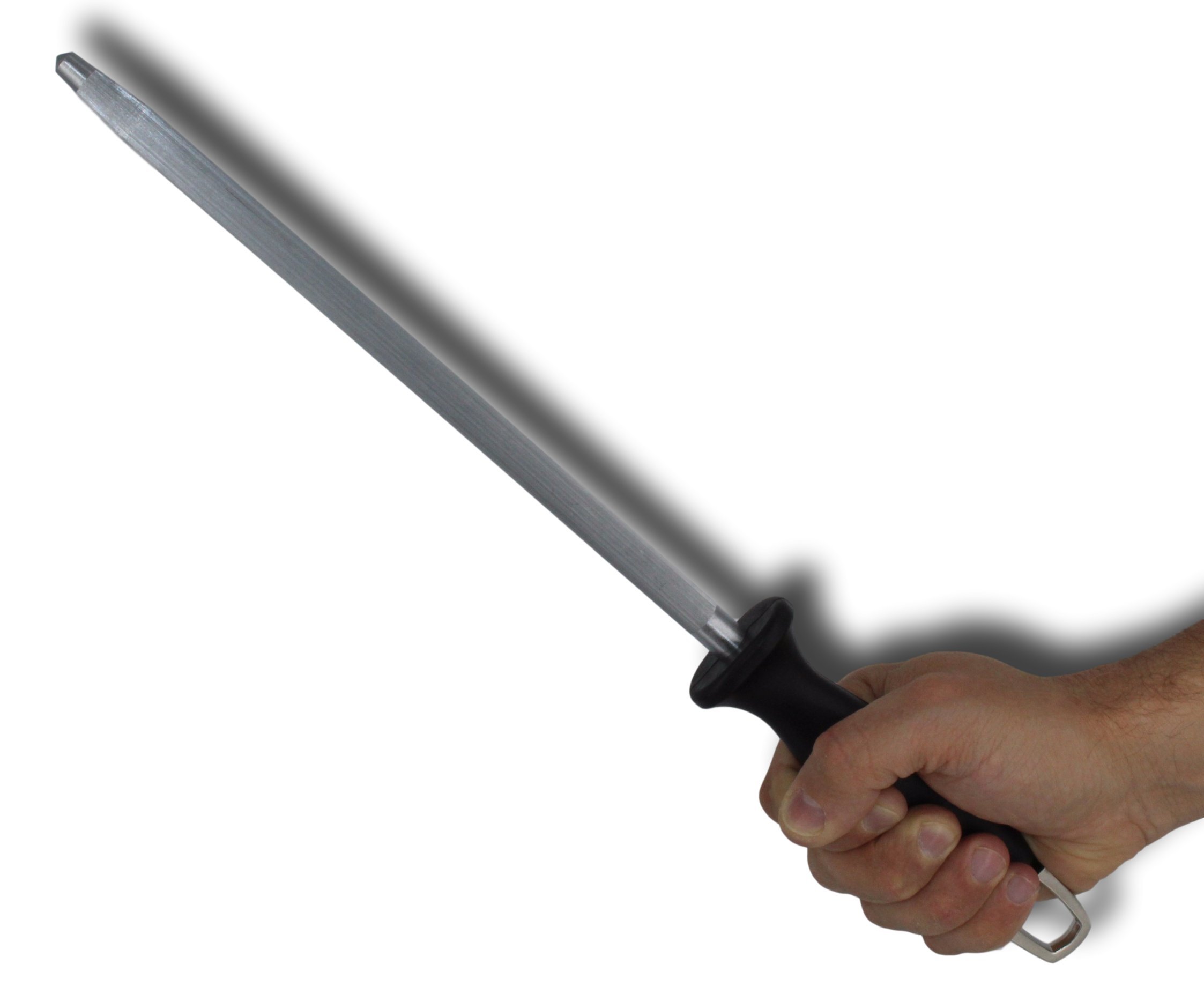 25cm Knife Sharpening Steel/Honing Steel. Hardened & Mangetised High Chrome Steel With Square Hanging Eye & Weighted, Easy Grip Handle to keep Kitchen Knives and Commercial knives Sharpe. By Taylors Eye Witness