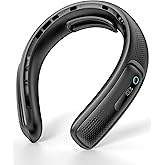 Jkjoy Portable Neck Fan, 4 Turbo Bladeless Neck Fan, 4000 mAh Battery Operated USB Rechargeable Personal Fan, 360° Cooling Ha