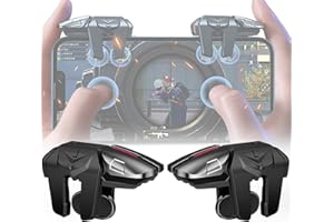 ZJRUI 6 Trigger PUBG Mobile Controller,Mobile Game Controller for PUBG with 6 Trigger for Call of Duty/Fortnite/Knives Out/Rules of Survival,Mobile Triggers for 6 Fingers Compatible with iPhone Android iPad