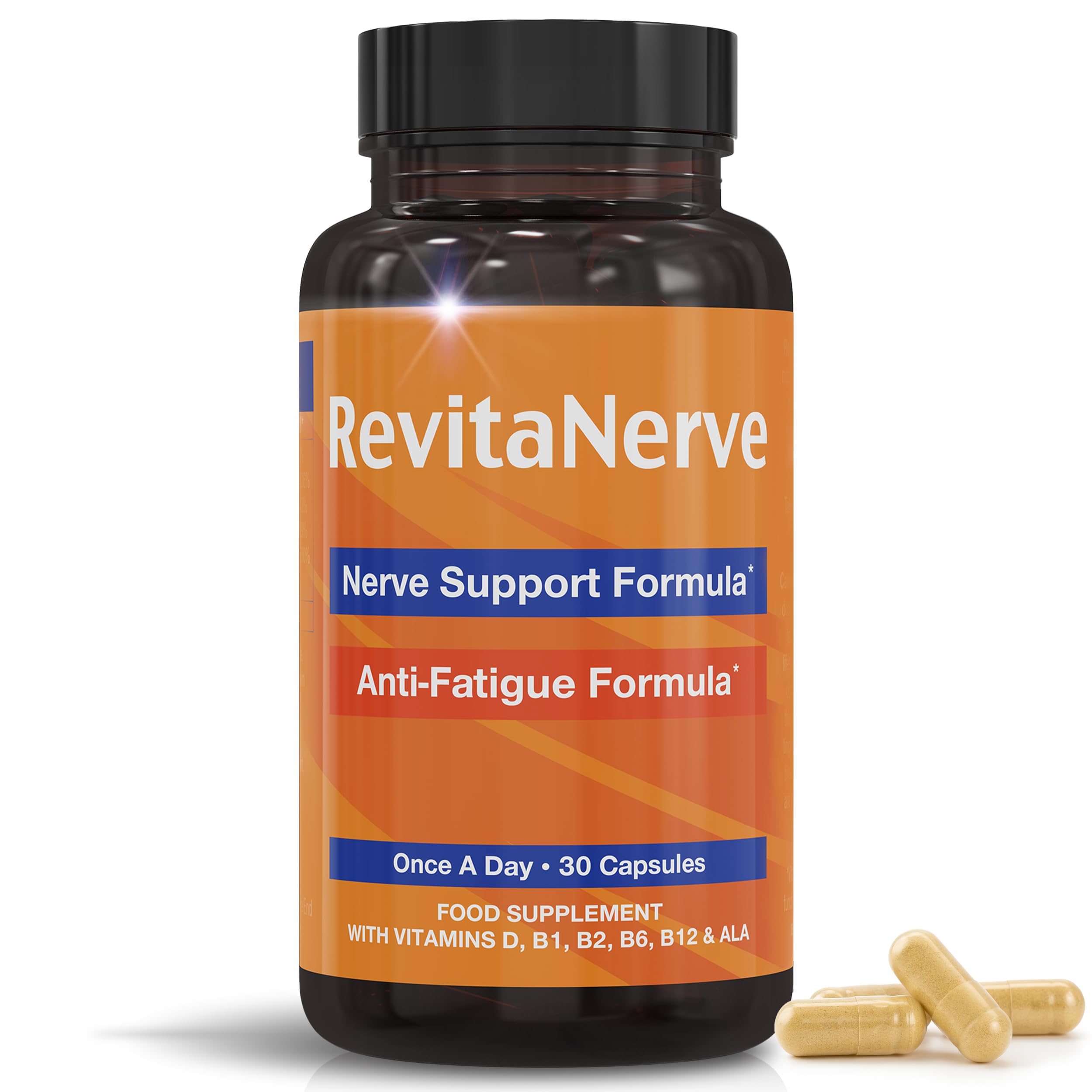 Alpha Lipoic Acid 300mg with Vitamin D3, B1 (Thiamine), B2 (Riboflavin), B6 (Pyridoxine Hydrochloride), B12 (Methylcobalamin) – One-per-Day Neuropathy Supplement for Everyday Balance – 30 Capsules